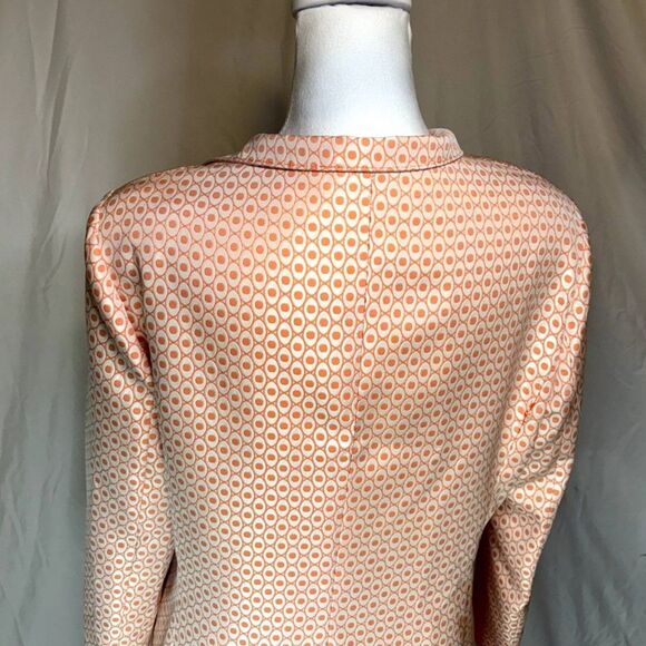 Cinzia Rocca Salmon Pink Luxury Monogram Button Down Trench Coach Jacket Womens - Picture 6 of 11